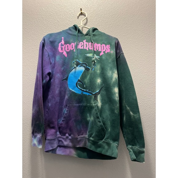 Goosebumps Other - Goosebumps Hammerhead Shark Tie Dye Hoodie Green Purple Graphic Sweatshirt Small